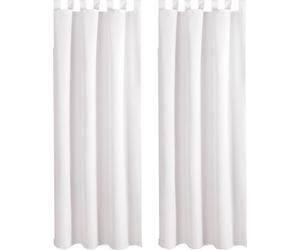 lot de 2 écharpes déco à passants 140 x 175 cm blanc - blanc perle + embrasse