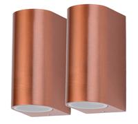 Lot de 2 éclairages extérieurs garages wall up down spots lampes aluminium dans un set comprenant des ampoules LED