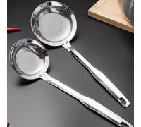 Lot de 2 écumoires plates en acier inoxydable pour frire, nouilles, soupe, casserole chaude, ustensile de cuisine 35 cm