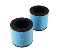 Lot de 2 éléments filtrants de rechange AP0601 à haute efficacité au charbon actif pour purificateur d'air compatibles avec les systèmes de cuisine domestique Noir