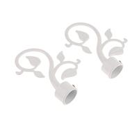 Lot de 2 embouts de tringle à rideaux pour tringle à rideaux de diamètre 28 mm Feuille #Blanc, trèfle blanc, 2 pièces