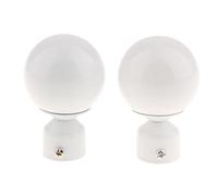 Lot de 2 embouts de tringle à rideaux pour tringle à rideaux Diamètre 28 mm Boule #Blanc, boule blanche