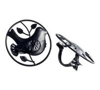 Lot de 2 Embrasses de Rideau "Passero" 8cm Noir Noir G