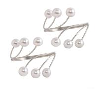 Lot de 2 embrasses de rideaux élégantes multicouches en alliage de zinc robuste avec finition dorée lisse pour décoration de maison, bureau, salon, chambre à coucher, couleur dorée (petite argentée)