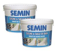 Lot de 2 enduits de lissage cuisine et salle de bain Semin - adapté aux pièces humides - seau de 5 kg