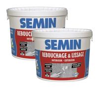 Lot de 2 enduits de rebouchage en pâte spécial fissures et trous de vis Semin - intérieur-extérieur - seau de 4 kg
