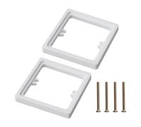 Lot de 2 entretoises carrées de 10 mm pour approfondir le boîtier arrière - Plaque de cadre en ABS avec vis standard britannique (blanc)