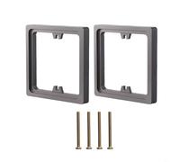 Lot de 2 entretoises carrées de 10 mm pour prise 1 prise avec 4 vis, solution d'extension en plastique ABS pour l'abaissement de la boîte au sol, blanc/gris/or (gris)