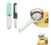 Lot de 2 éplucheurs à légumes 2 en 1 avec boîte de rangement, éplucheur de fruits double face en acier inoxydable, facile à nettoyer, pour la maison, la cuisine, les éplucheurs de fruits (couleur B)