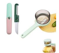 Lot de 2 éplucheurs de légumes 2 en 1 avec boîte de rangement, éplucheur de fruits double face en acier inoxydable, facile à nettoyer, pour la maison, la cuisine, les éplucheurs de fruits (couleur C)
