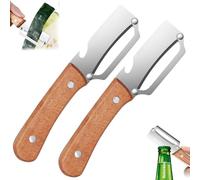 Lot de 2 Éplucheurs Légumes Inox, Économe 2 en 1 avec Décapsuleur, Éplucheur Multifonction pour Pommes de Terre, Tomates, Pommes, Courge