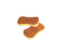 Eponge à récurer PAD - Lot de 2 - Sans rayures - Double face - Noyaux de fruits - Marron foncé