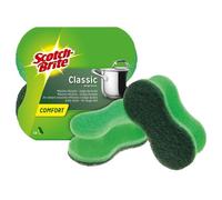 3M Scotch-Brite Classic Eponge de nettoyage confort extra forte CLCNS2, vert/vert, 2 pièces x24 morceau