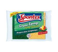 Lot de 2 éponges Spontex Gratte-Eponge stop graisse