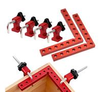 Lot de 2 équerres de positionnement à 90 degrés, équerres de positionnement à 90 °, 140 mm Bloc de Positionnement à 90 Degrés, 4 fixations Pince de travail du bois Pour outils de charpentier bricolage