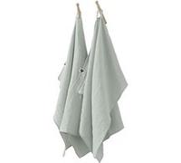 Lot de 2 Essuie-mains 50x70cm Gaze de Coton Eucalyptus - OUREA - ALTOBUY Vert G