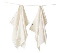 Lot de 2 Essuie-mains 50x70cm Gaze de Coton Vichy Coloris Pampa - JOEL - ALTOBUY Beige G