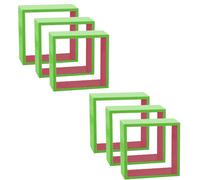 Lot de 2 Étagère de conception 3 pièces MDF lumière vert haute brillance décoration de la fille rose