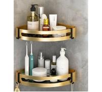 Lot de 2 Etagère de Douche d'angle sans Perçage Etagère Salle de Bain Adhésif Acier Inoxydable Triangle Panier Rangement QIEDOVIEY