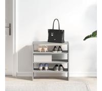 Lot de 2 étagères à chaussures empilables Gris béton 60 x 30 x 30,5 cm | Panneau de particules résistant, montage vertical ou latéral, facile à nettoyer, fixation murale incluse