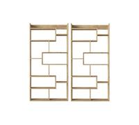 Lot de 2 étagères avec 9 niches - Naturel clair - PALERINO