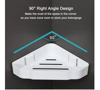 Lot de 2 Étagères d'Angle en Plastique sans Perçage - Petit Support Mural de Rangement pour Douche 21cm