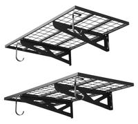 Lot de 2 étagères de garage VEVOR 1219 x 620 x 210 mm Rangement pour outils 113 kg par étagère Support mural pour outils 1219 x 620 mm Surface de rangement Étagères de rangement Étagère métallique Org