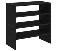 Lot de 2 étagères empilables en chêne noir 60 x 30 x 30,5 cm | Bois d'ingénierie, surface lisse, nettoyage facile, montage empilable ou latéral, fixation murale incluse