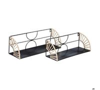 Lot de 2 étagères ""Mileva"" en métal L37/42cm noir - Atmosphera Créateur d'intérieur