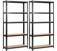Akord Étagère Métallique 10 Tablettes Noir 90X30X180