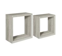 Lot de 2 étagères murales cube étagère suspendue design Ginevra Stock