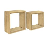 Lot de 2 étagères murales cube étagère suspendue design Ginevra Stock