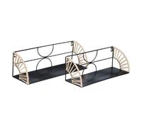 Lot de 2 étagères ""Mileva"" en métal L37/42cm noir - Atmosphera Créateur d'intérieur