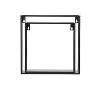 Lot de 2 étagères murales en métal noir, forme cube, kit de montage - Woood, Meert - 30x15x30 cm