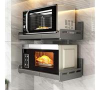 Lot de 2 étagères murales rétractables en acier inoxydable robuste pour économiser de l'espace pour cuisine, garage, bureau, micro-ondes, étagère à épices, support d'assiette, support d'imprimante