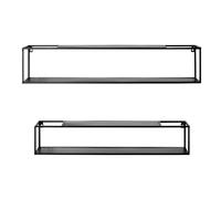 Lot de 2 Étagères Murales "Tablettes" 85cm Noir