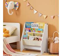 Lot de 2 étagères pour enfants SoBuy avec espace de rangement : étagère à livres, porte-journaux, bibliothèque, mobilier pour chambre d'enfant, crèche, étagère à jouets FRG225-Wx2