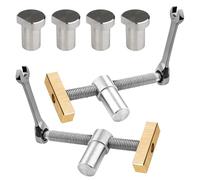 Lot de 2 Etau Etabli Avec 4 Bench Dog, Serre Joint Menuisier pour Trous de Banc de 20 mm, Pince Etau Positionnement, Clip de Bureau Réglable, Accessoire Etabli pour Fixation Rapide