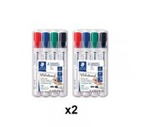 Lot De 2 Étuis De 4 Marqueurs Effaçable ? Sec - Lumocolor Whiteboard Marker Staedtler