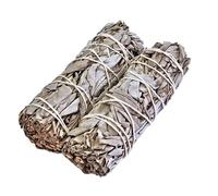 Lot de 2 fagots Sauge Blanche Naturelle 25-30g - Encens Naturel pour la Maison, Méditation, Yoga & Décoration Apaisante (10,5 cm)