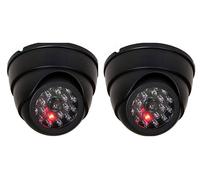 Lot de 2 fausses caméras de surveillance de type dôme, équipées de LED infrarouges