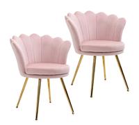 Lot de 2 fauteuil coquillage - HOMCOM - Polyester - 67x64x77cm - Rose