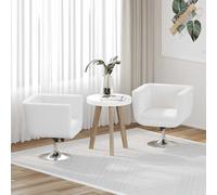 Lot de 2 Fauteuil Design Club Blanc cuir synthétique acier chromé#FE vidaXL
