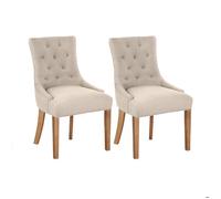 Lot de 2 fauteuils 56x60x93 cm en tissu crème - VLADI