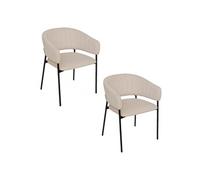 - Lot de 2 fauteuils à diner en tissu SOLEA - Beige - Solea