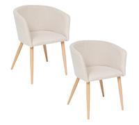 Lot de 2 fauteuils à diner en velours MARLO - Beige