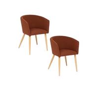 - Lot de 2 fauteuils à diner en velours MARLO - Marron - Marlo