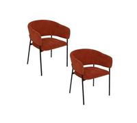 - Lot de 2 fauteuils à diner en velours SOLEA - Terracotta - Solea