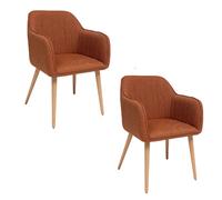 Lot de 2 fauteuils à dîner VISOCA - Marron