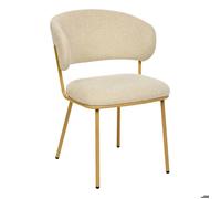 Atmosphera - Lot de 2 Chaises Alba Beige Pieds Dorés - Style Minimaliste - Salle à Manger, Cuisine, Salon